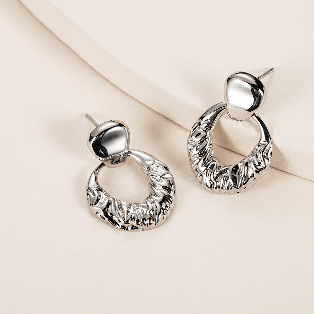 Organic Metal Slider Earrings