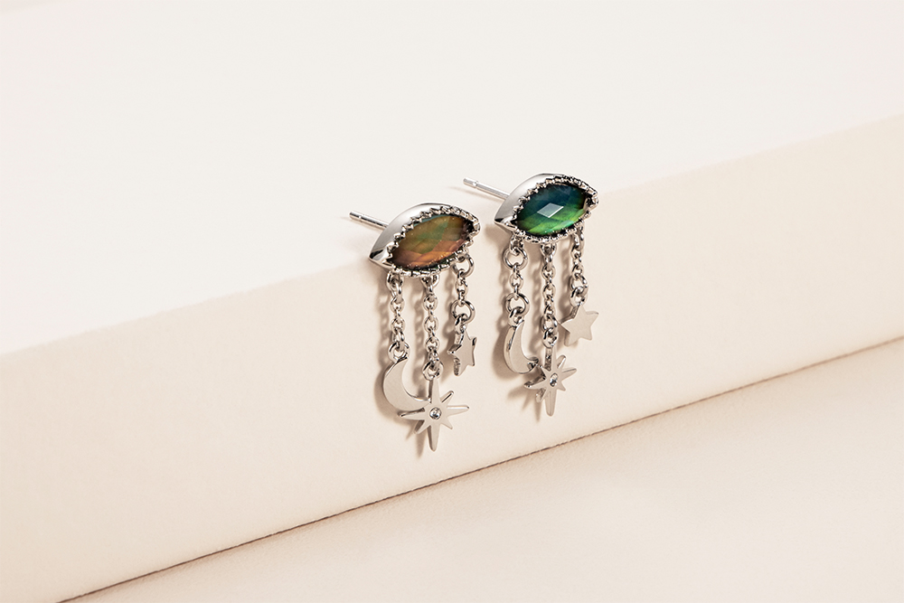 Star and Moon Dangle Earrings