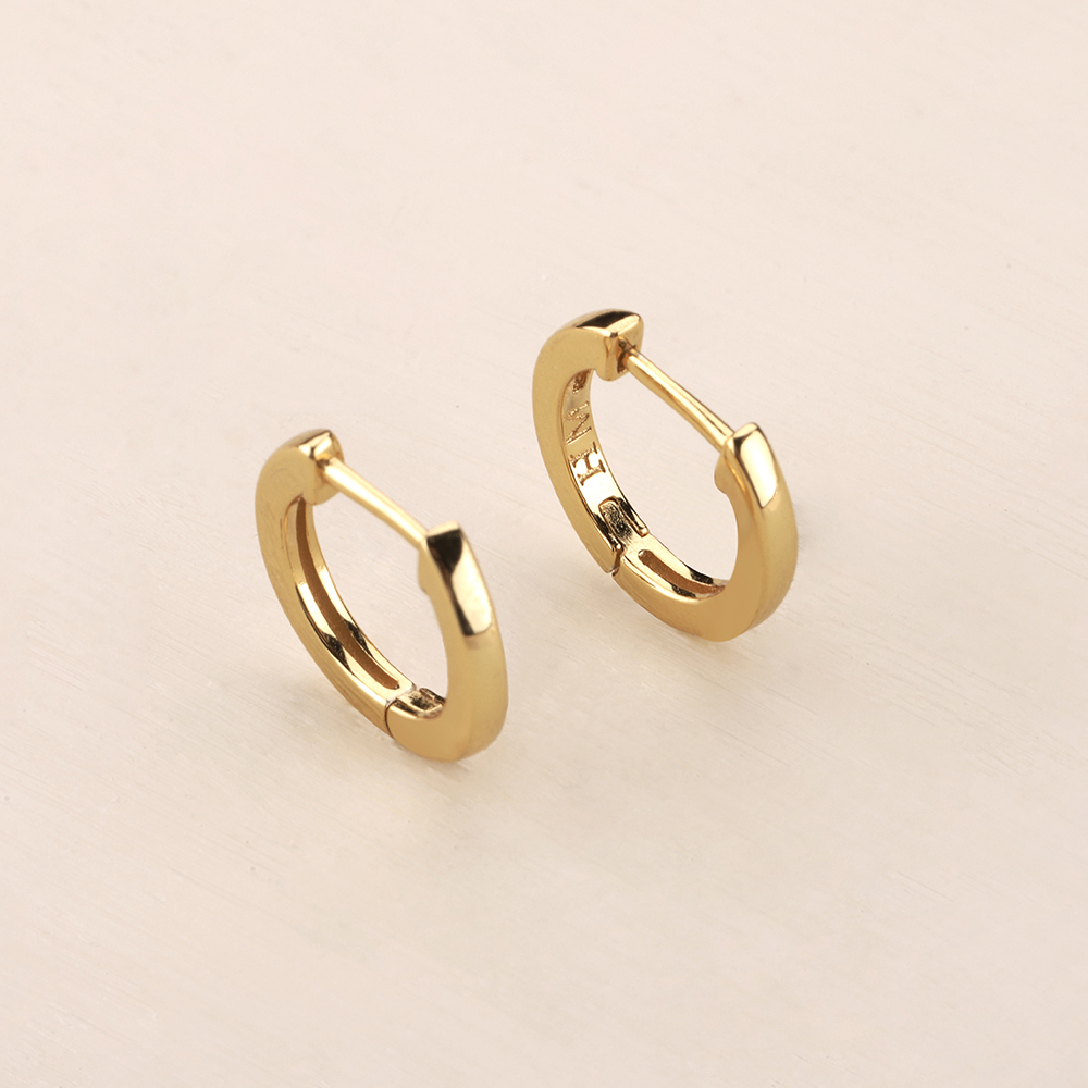 12mm Huggie Hoop Earrings SE5993S - holamore